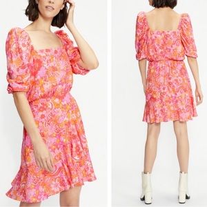 Ted Baker Bethha Floral Paisley Short Sleeve Wrap Skirt Mini Dress Pink 14 NWT